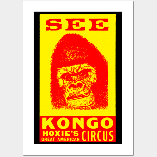 Kongo The Circus Gorilla - For Dark Background Posters and Art